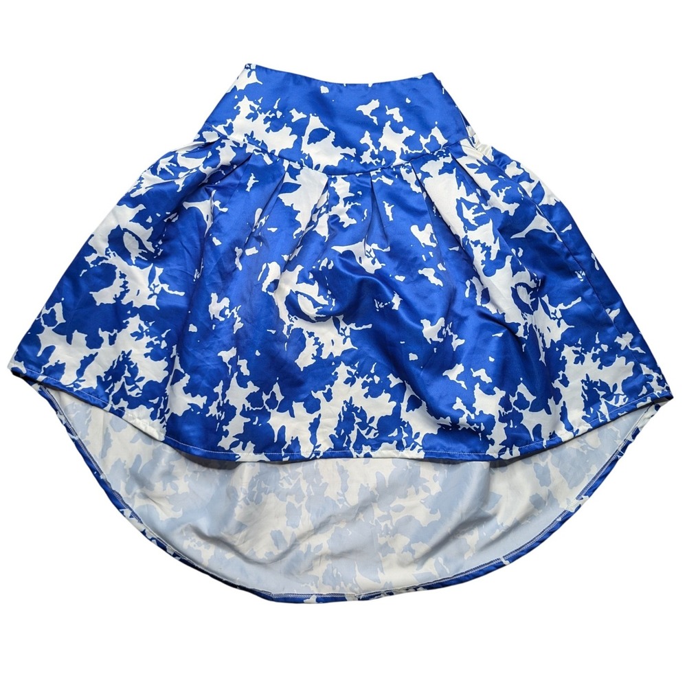 Medium‎ High Low Blue White Floral Cupcake Lolita Femme Spring Summer Skirt